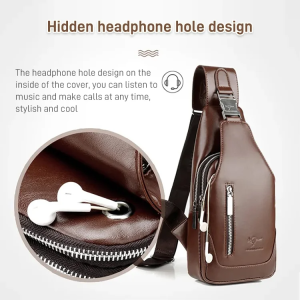 Mens MultiFunctional Large Capacity Handsome Crossbody Bag Waterproof Single Shoulder Bag