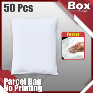 50 Pcs Beg Kurier Fragile Courier Parcel Bag Plain with pocket plastik kurier beg flyer flyers