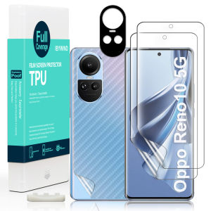 Ibywind For Oppo Reno10 5G Screen Protector(Pack of 2) with 1pc Metal Lens Protector 1pc Carbon Fiber Back FIlm Easy Install Kit