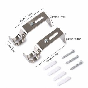 1Pair Curtain Rod Bracket Curtain Rods Metal Bracket Hook For Curtain Install