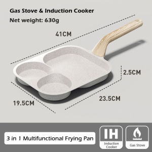S&S Frying Pan 3-in-1 Egg Pan Non-Stick Breakfast Pan Frying Egg Pan Steak Pan Multi functional Non-stick Pan Suitable for Induction Cooker