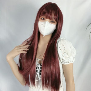 Wig Full Straight Long Hair / Rambut Palsu Wanita Lurus Panjang Cantik Natural Hair Full Wig Womens Korea Style