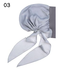 FUDESHE แฟชั่น พิมพ์ หมวก Pre-ผูก หมวกโจรสลัดคีโม ผ้าโพกหัวมุสลิม ผ้าพันคอหัวมะเร็ง หมวกผมร่วง