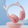Bluetooth Paint Headset Wireless Micro -hole Headset LED Stereo Bass High Fidelity Sound Sound Stereo Cat Gradient Warna. 