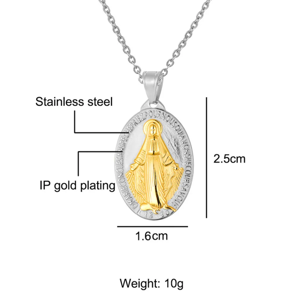 Mens Virgin Mary Pendant White Gold | IceCarats Jewelry