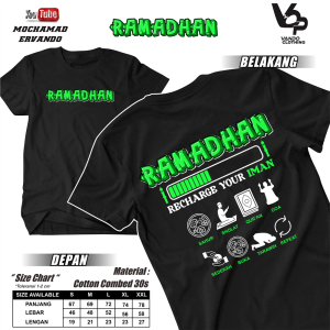 Vando Kaos Ramadhan Recharge Your Iman Lengan Pendek Cotton Combed 30s Atasan Pria Kekinian
