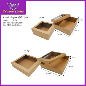 Kraft Box With Transparent Window/ Event Party Supplies Gift Craft Handmade Bridesmaids Box/ 7177 7178