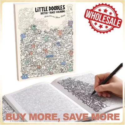 [Ready Stock] Line Art Drawing Paper Doodle Coloring Practice Sheets Creative Sketch Paper Drawing Pad Art Practice Book Stress Relief Coloring Pages for Kids Adults Beginners Painting Sketching School Home Office DIY Craft Educational Drawing Activities