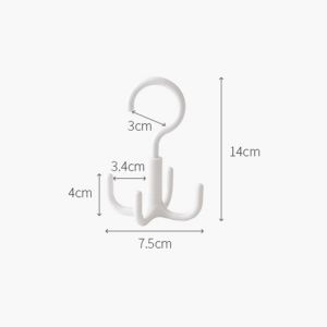 Goody Home ที่แขวนของ  มีหัวตะขอ 4 แฉก  หมุน ได้ 360 องศา แขวนของใช้ทั่วไป  กระเป๋า