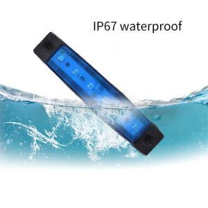 HLINKEY 2Pcs 12V/24V 6 LEDs Super Bright Car Side Marker Lights Truck Trailer Universal Warning Lamps