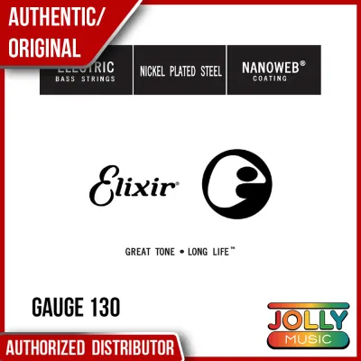 Elixir Electric Bass Nickel Plated Steel Bass Guitar Strings with NANOWEB Coating (4-string 5-string Singles) (40-95 45-130 45-135)