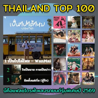 【Thailand Top 100】MP3 JOOX Thailand Top 100 (ไทย-สากล) 13 ม.ค. 2568 *CD-MP3 USB-MP3* Car Music