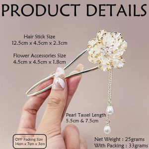 Jepit Rambut Sanggul Tusuk Konde Mewah Ancient Style Super Fairy U-Shaped Tassel Hairpin TBRM