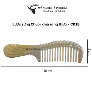 Lược sừng răng thưa massage đầu giúp lưu thông máu (size: M-18cm) dùng gỡ rối hiệu quả