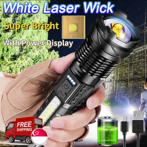 2500M White Laser Flashlights Tactical Light Emergency Spotlights 7modes Type-C Rechargeable Torch Light