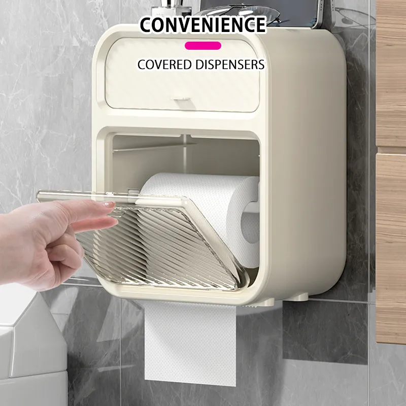 《 𝗛𝗬𝗚𝗜𝗘𝗡𝗘 𝗛𝗔𝗩𝗘𝗡 》 Toilet Paper Roll Tissue Towel Box Holders Dispenser Container Kotak Tisu 纸巾盒 NWD