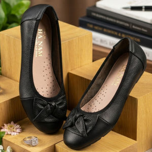 Giày Nữ Búp Bê Đế Bệt HA NAM Da Bò Thật Cao Cấp 2cm GBBN2045