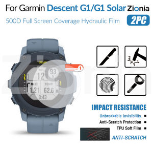 Zionia 2PCS HD Full Screen Curved Edge Full Coverage Protector Film For Garmin Descent G1 Solar Smart Watch HD 9H Unbreakable Invisibility Invisible TPU Soft Film Protective Film Explosion-proof Anti Scratch Film