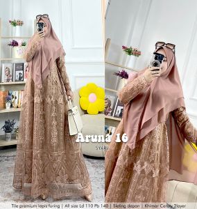 Humaira99 Gamis Syari Jumbo Brokat Baju Muslim Mewah Dress Hijab Muslimah Atasan Wanita Longdress Busui Terbaru Terlaris Pesta Lebaran Brukat Tile Aruna Aruna16