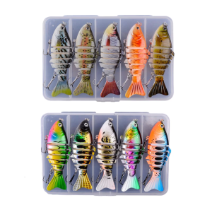 7 đoạn Giả Cứng Baits đa nối swimbaits bơi mồi với lưỡi câu 3 móc nước ngọt nước mặn swimbait