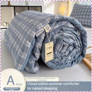 ผ้าห่มฤดูร้อน เรียบ ผ้านวมเครื่องปรับอากาศ ไม่มีแสงจ้า ผ้าฝ้ายเมฆ อ่อนโยน คุณสมบัติความเย็น