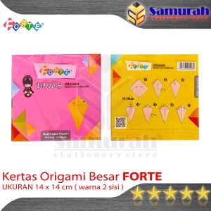 Kertas Origami Besar Forte isi 14 x 14 cm isi 25 Lembar / Kertas Lipat 14x14 2 Sisi  Sama warna bahan HVS