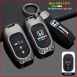 Ốp Chìa Khóa Xe Honda Civic 2022 2023 Chìa 4 Nút Như Hình Họa Tiết 3 SỌC CỜ Ý Màu Lịch Lãm Sang Trọng