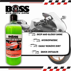 WATERLESS BOSS CAR WASH SPRAY FOR CARS BIKES AND MOTORCYCLES 500ML AND 1L