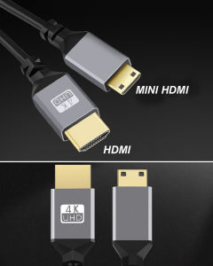 Cáp Mini HDMI lò xo xoắn co giãn HDMI / Micro HDMI 2.0 tương thích 4K 1080p 60Hz cho máy ảnh laptop máy tính thu gọn