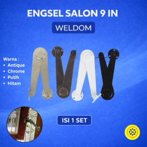 Engsel Salon 9 Inch Weldom Engsel Sikutan Jendela Besi Tebal Max 20Kg 1 Set 2 Pcs