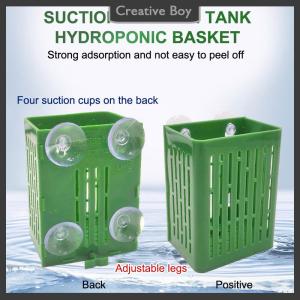 [Creative] Hanging Suction Cup Hook Aquarium Plant Holder Plastic Aquarium Planter Cups Planter Baskets Aquatic Pot Box Aquascape Decoration