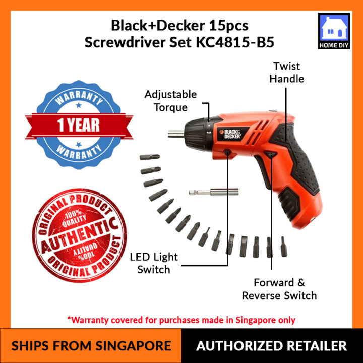 Black and Decker KC4815-B5 with 15-pieces Screwdriver Set w