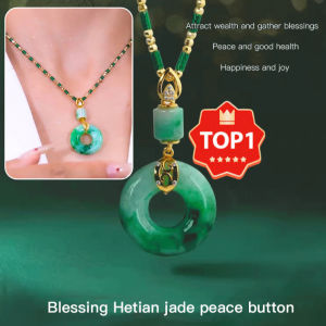 Jade Buckle Jewelry Peacefulness and Energy Jade Button Necklace Material Delicate 吊坠