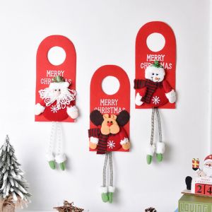 GAOSU Happy New Year Santa Claus Snowman Hanging Pendant Christmas Ornament Door Decor Doorknob Hanger