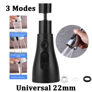 KEBETEME 360° Universal Rotate Kitchen Faucet 3 Modes Adjustable Water Tap Kitchen Gadgets Replaceable Shower Head Water