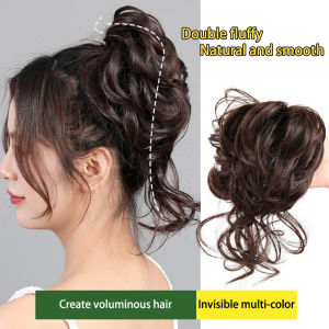 stormtime fE Synthetic Hair Bun Chignon Messy Curly Gripping Clip Hairpin Elastic Scrunchy False Hair Pieces For Women Hairpins