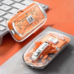 Wireless Gaming Mouse Transparent Rechargeable 2.4G Bluetooth Magnetic suction type Computer Mice Colorful Office Silen