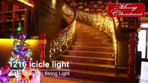 LED Christmas Light Icicle Waterfall Fairy String Curtain Lights Garland Outdoor Wedding Party Decor