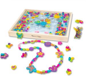 Melissa & Doug Created by Me! Bead Bouquet Deluxe Wooden Jewelry Making Kit 220+ Bright Colored Beads & Cords DIY Necklace & Bracelet Making Kit Arts & Crafts Toddler Toys for Kids Ages 4+