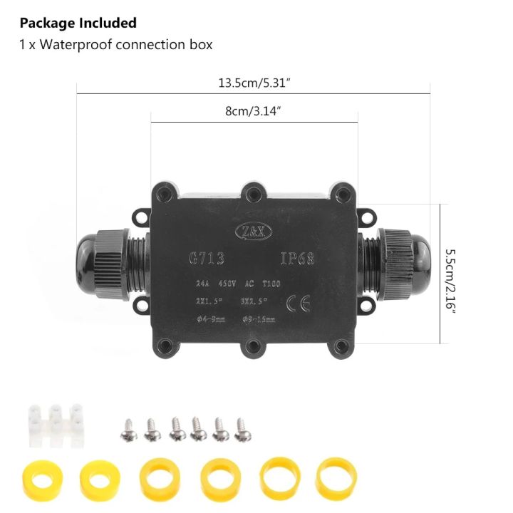 IP68 Waterproof Junction Box Electrical 2/3/4/5/6 Way Enclosure Block ...