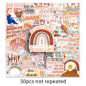 50PCS Vintage Art Bohemia Inspirational Stickers Boho Cartoon Decals for Guitar Phone Laptop Scrapbook Notebook INS Sticker