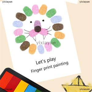 [COD] yixiayun 7 Colours Washable Finger Paint Set Kids Creative Palm Finger Paint Ink Pad Kids Paint Educational Tool Kit Drawing Inkpad Toys