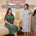 Nightdress Women Adults Baju Tidur Wanita Dress Plus Size Sleepwear Loose Comfortable Homewear Soft. 