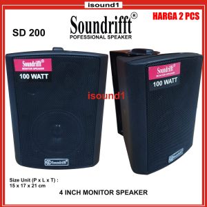 SPEAKER MONITOR SOUNDRIFFT SD 200 SPEAKER PASIF WALL 4 INCH