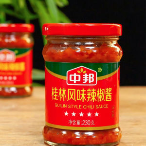 พริกนำ้ส้มจีน230กรัมกระปุกละ桂林辣椒酱ซอสพริก