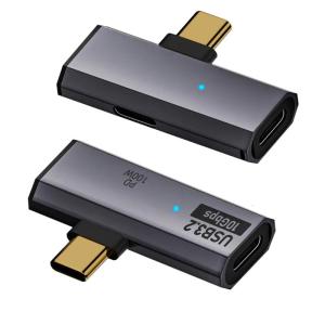USB C 90 Độ Adapter 100W 10Gbps Bộ chuyển đổi góc loại USB C Nam Để Đôi Nữ Góc Kết Nối Cho PC