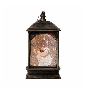 FFBH Decorative Glowing Night Light Small Ornament Square Wind Light Desktop Ornament Portable Snowing Window Display Wind Light 7P3H9