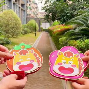 2026 New Year of the Horse Foldable Red Envelope Bag Spring Festival Creative Cartoon Red Packet New Year Greeting Money Wallet