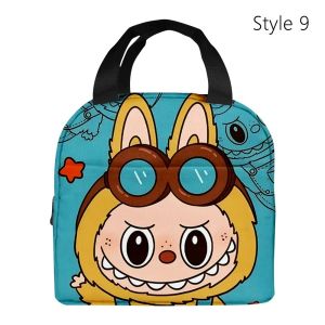 ROLL Cartoon Labubu Lunch Bag Thermal Kawaii Picnic Bag Insulated Cooler Tote Pouch Outdoor