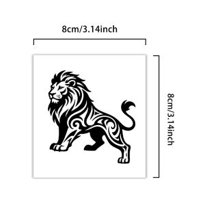 ลายสักสิงโตกษัตริย์สมุนไพรกึ่งถาวร สติ๊กเกอร์กันน้ำ ติดทนนาน สำหรับผู้ชาย แขนหลัง สิงโตที่ดูโดดเด่น ลายสักสมจริง